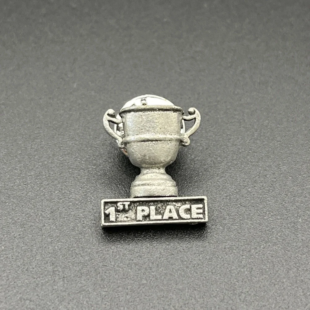 1st Place‎ Silver Tone Trophy Award Lapel Hat Pin